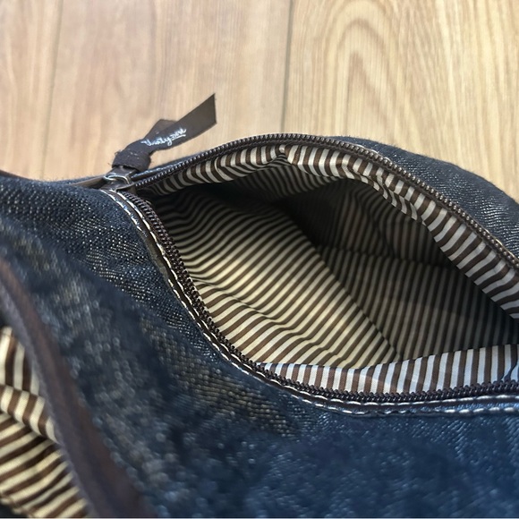 Thirty-One Gifts Denim Crossbody Bag Brown Trim Adjustable Strap - Picture 8 of 8